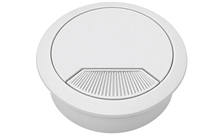 White plastic cable grommet - 60mm
