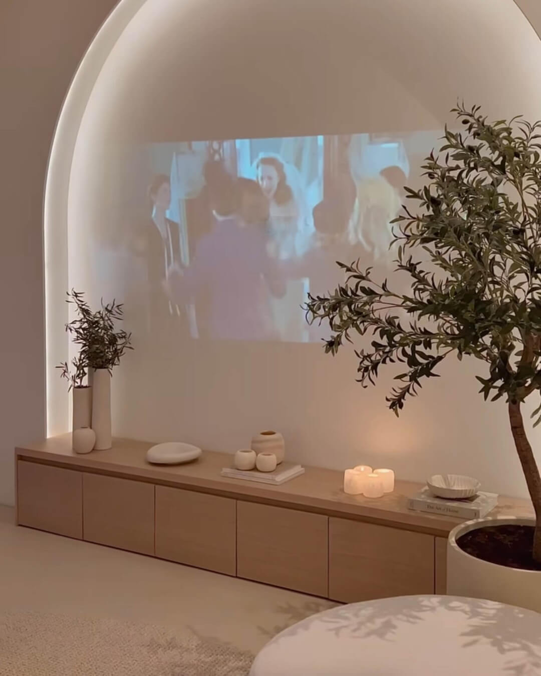 Made-to-measure TV cabinet in natural wood colour Atlas Oak