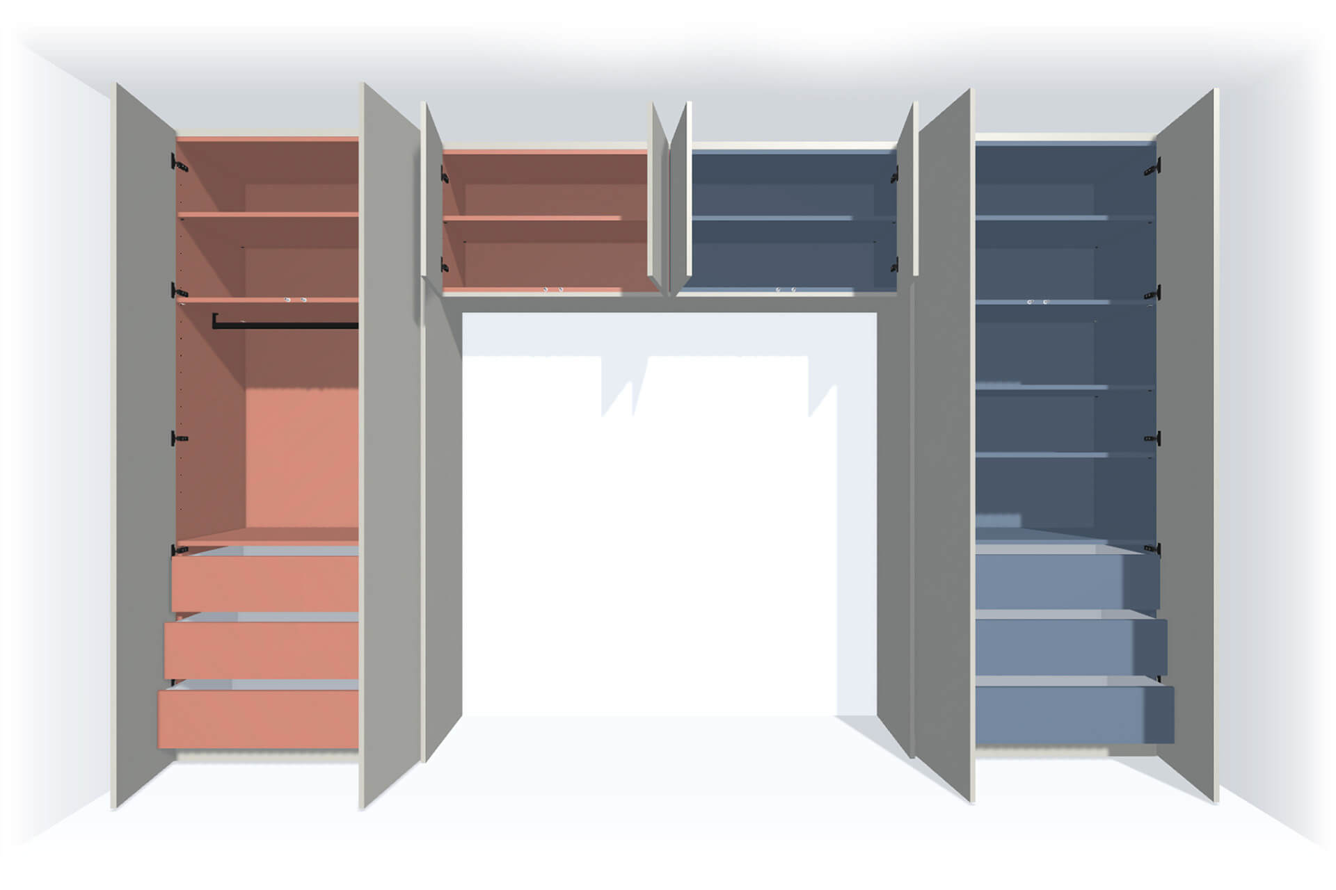 Choose the colours of your bespoke bridge cabinet 