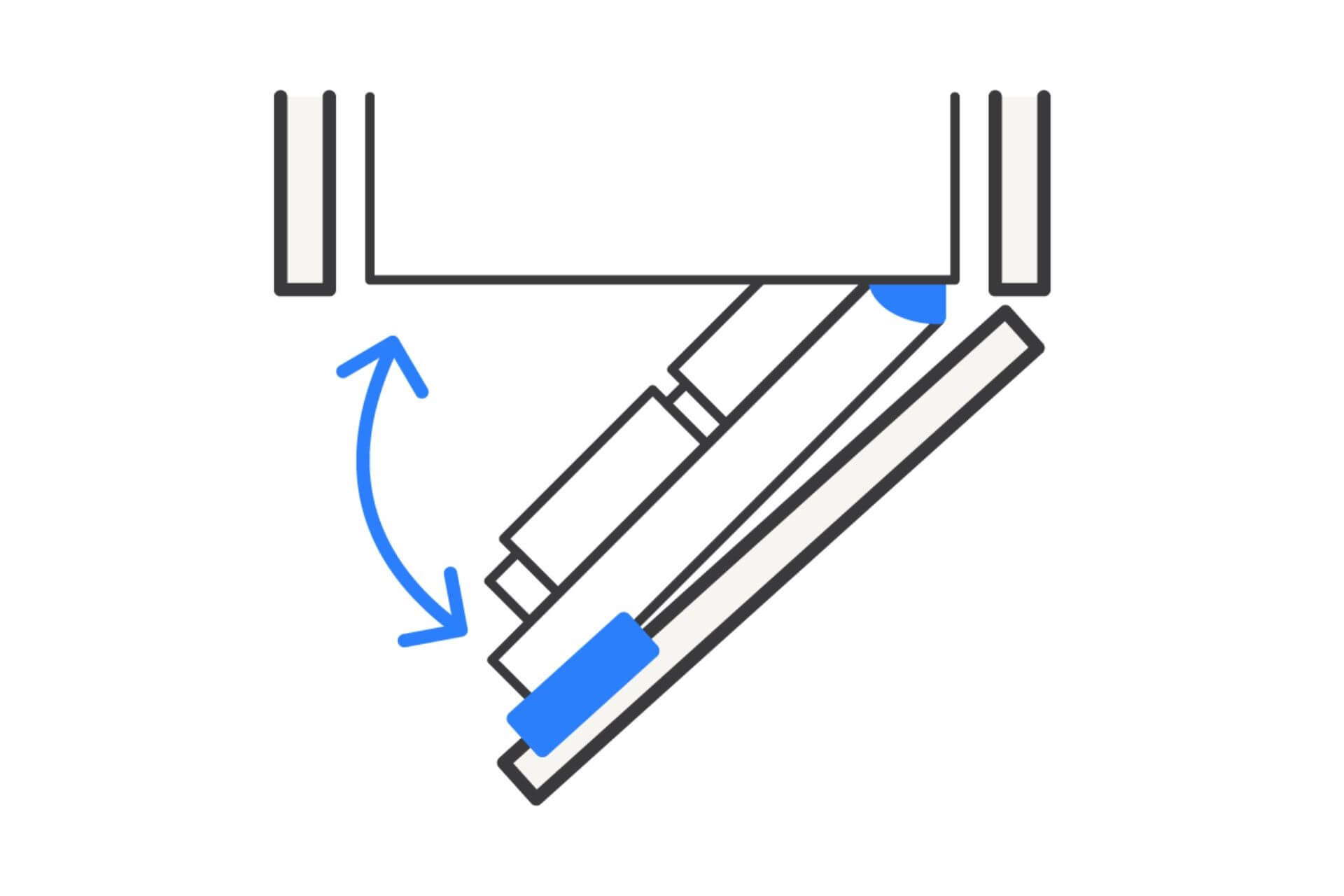 Inbouwkoelkast met een sleepdeur systeem