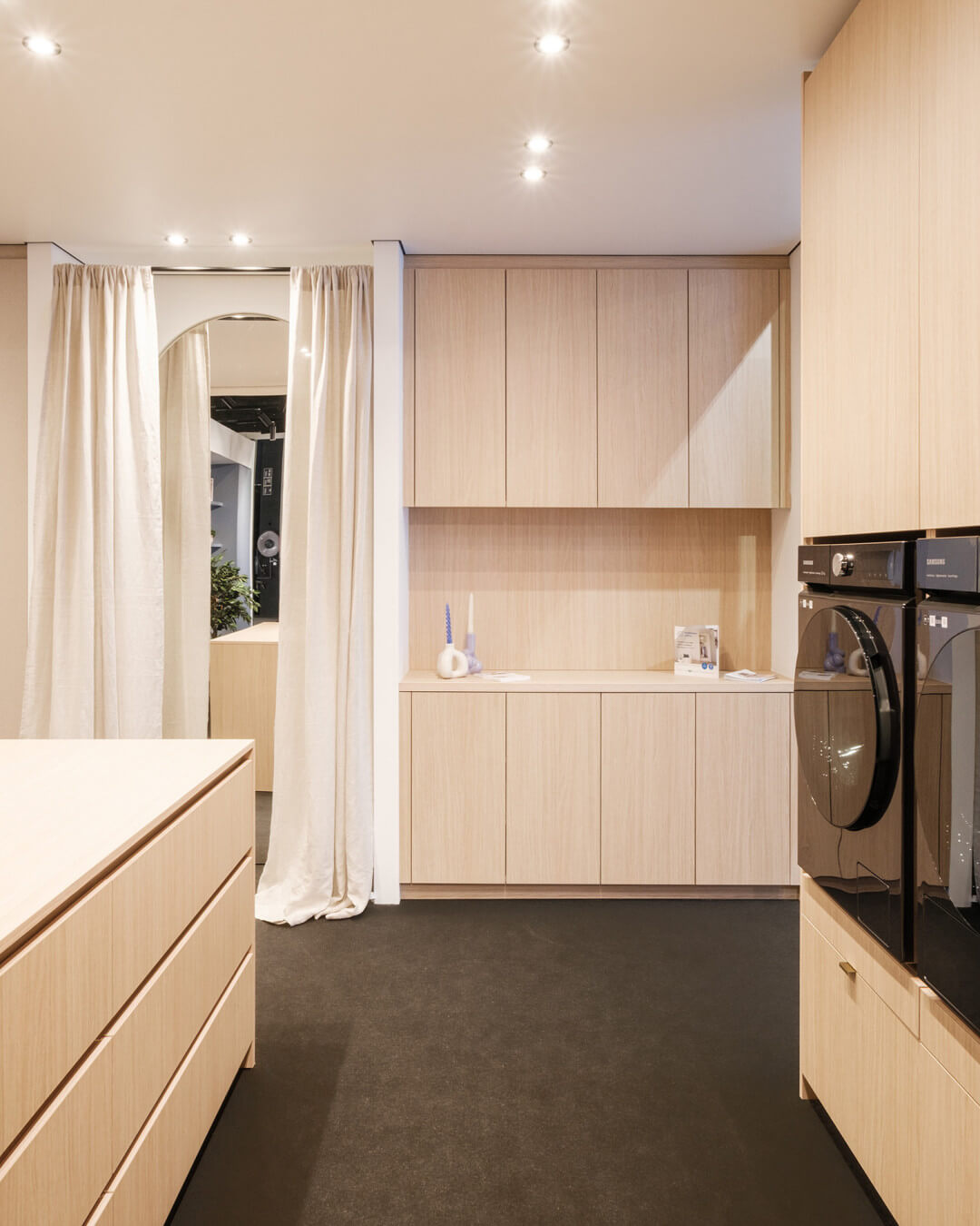 Bespoke ceiling cupboard and chest of drawers on the BIS fair