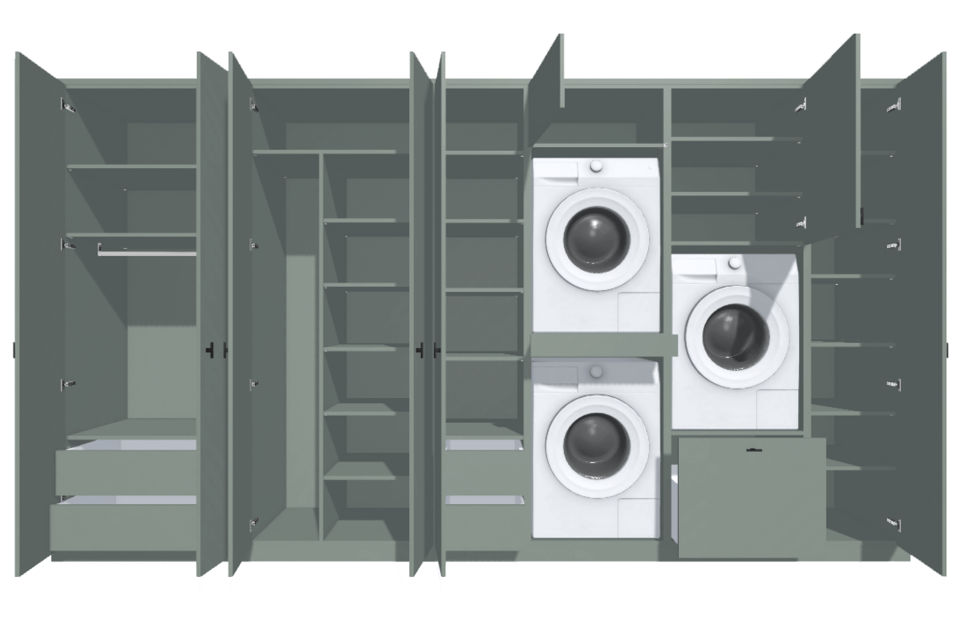kast voor wasmachines op maat 