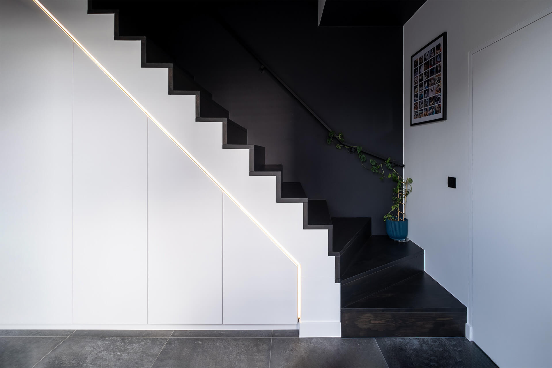 Bespoke staircase cupboard from bespoke cupboardsonline in the colour Front White