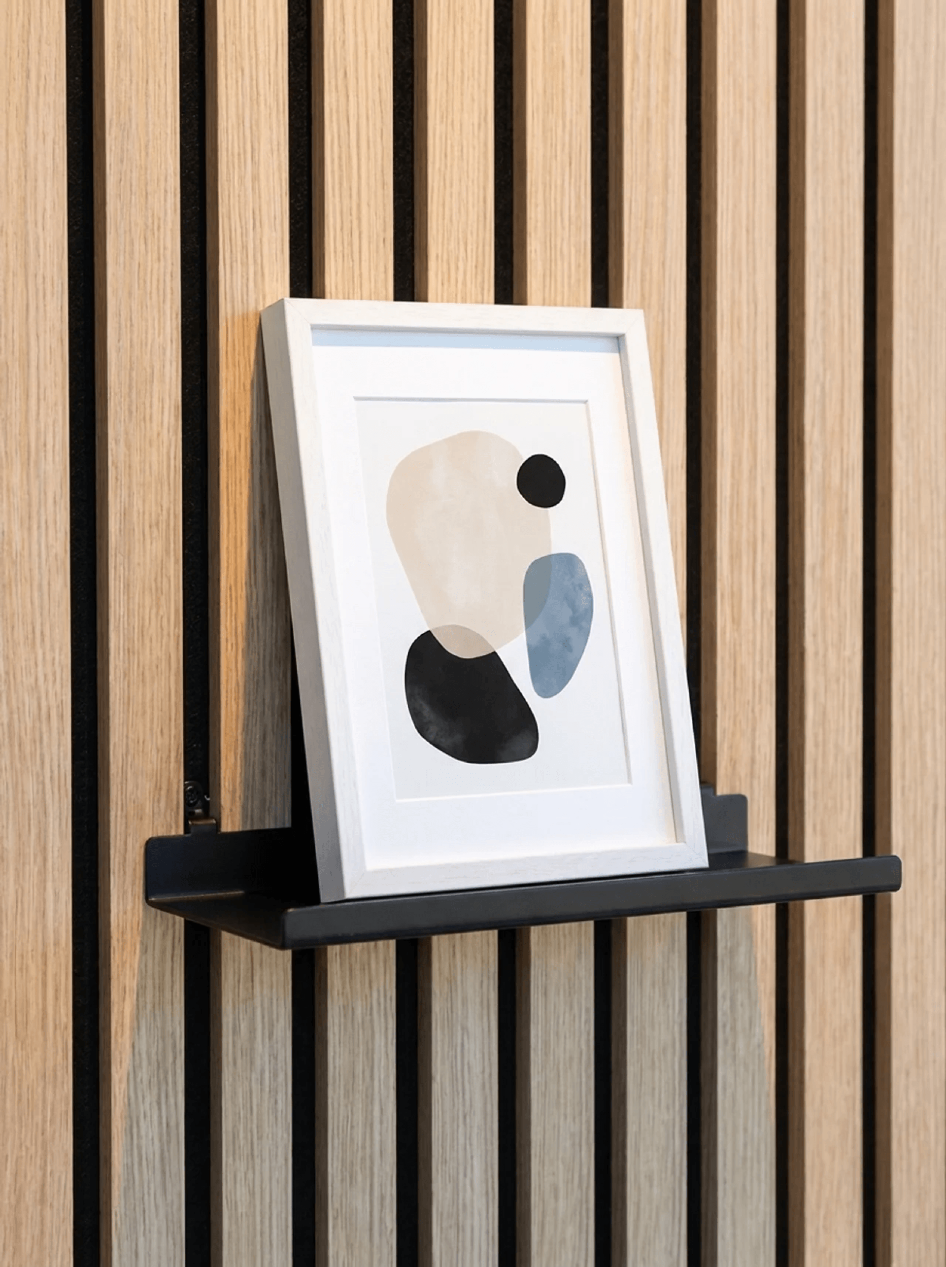 Akoestisch wandpaneel met wandplank met kader