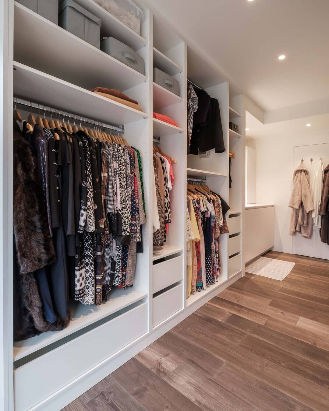 Front white open walk-in dressing