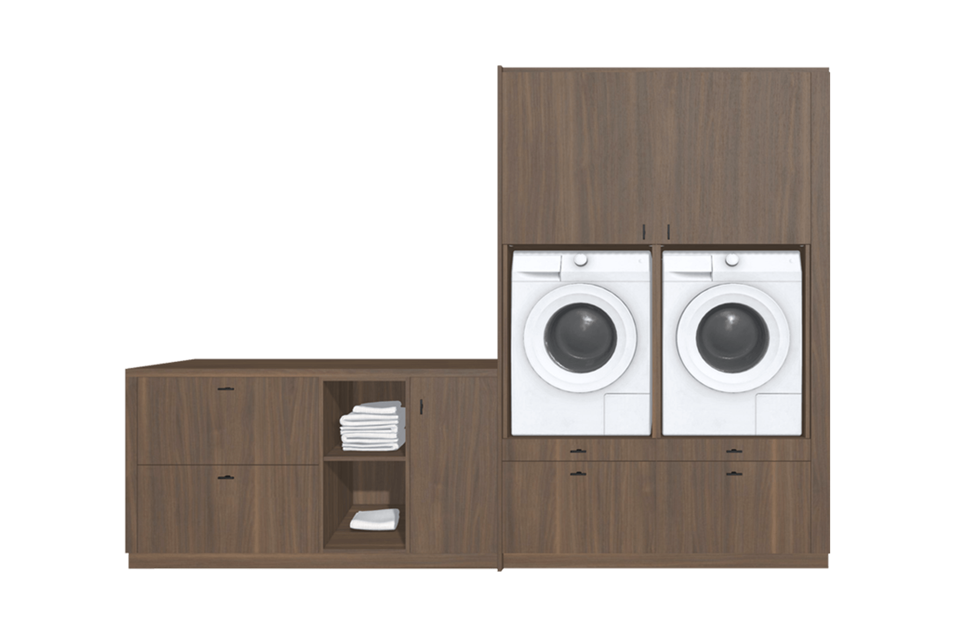Buanderie combinée sur mesure pour machine à laver et sèche-linge