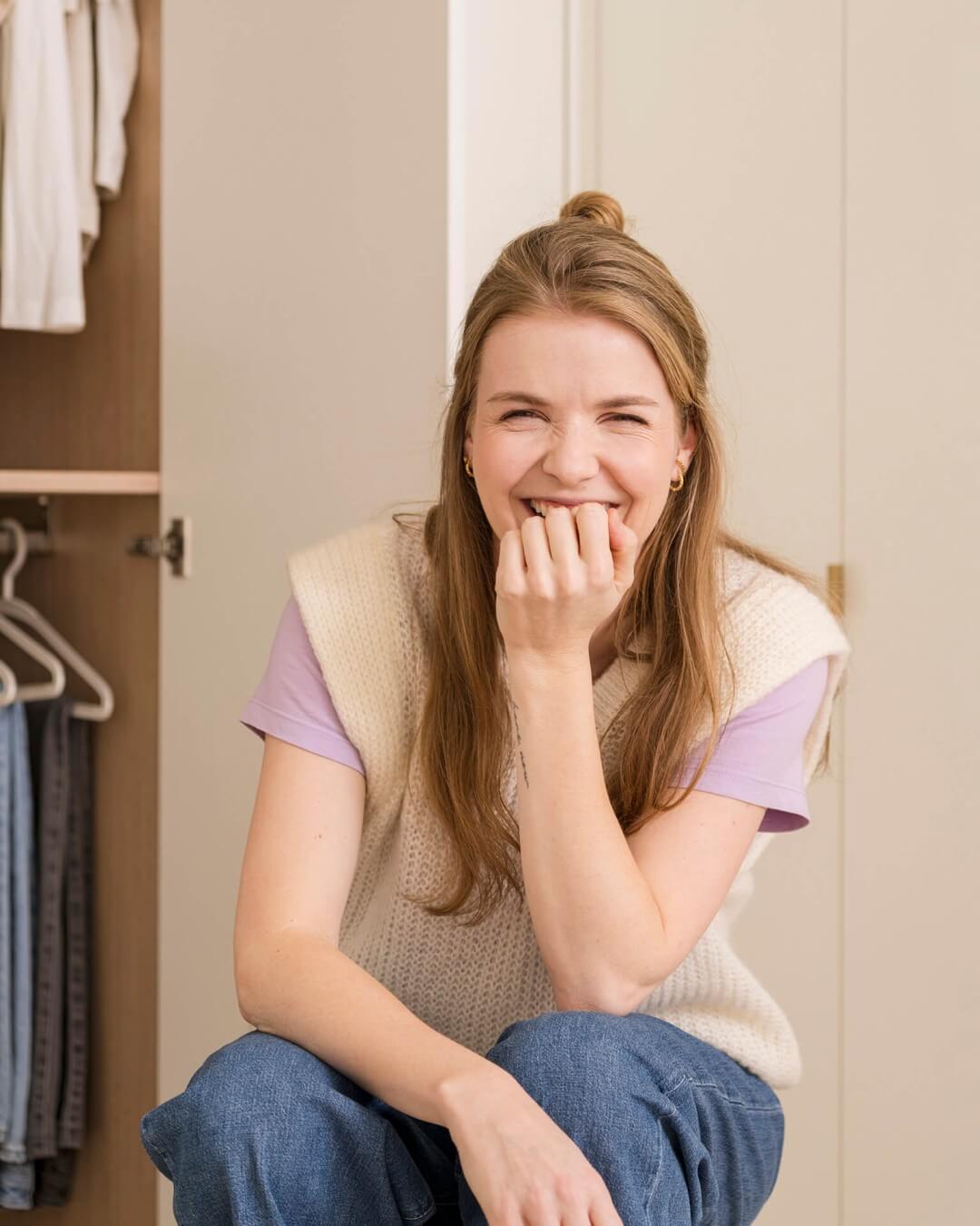 Slow fashion expert Eline Rey in her dressing