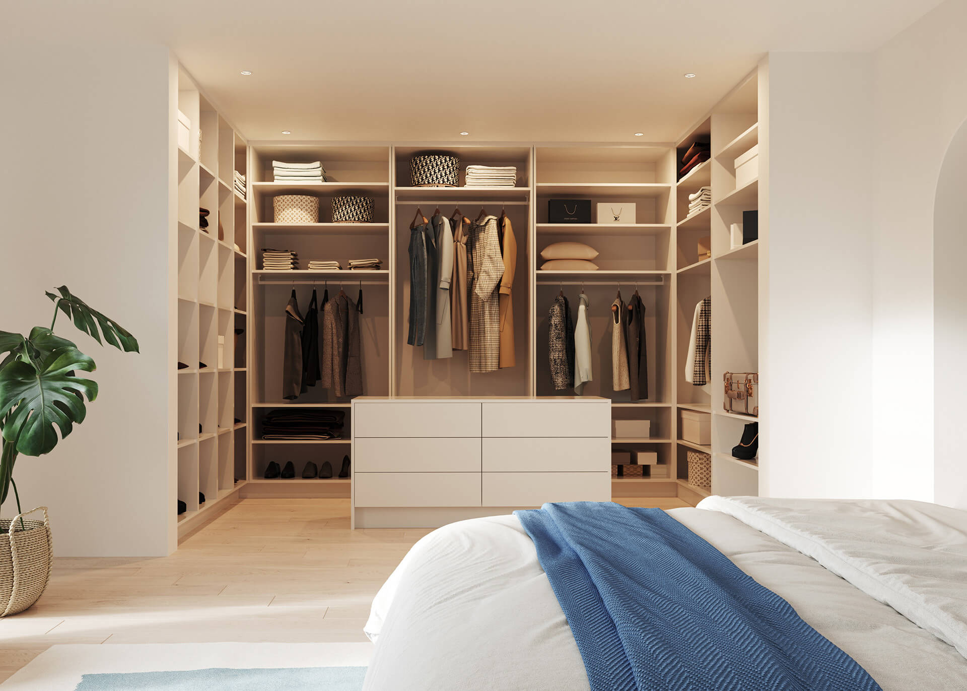 Dressing en U sur mesure en couleur Front White