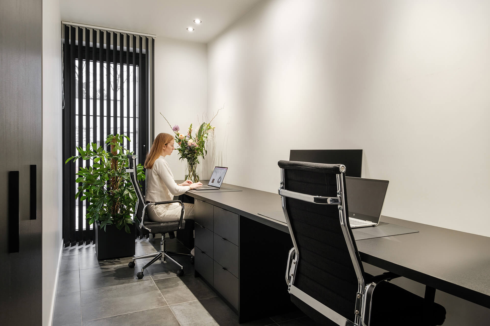 Custom black storage cabinets for your home office