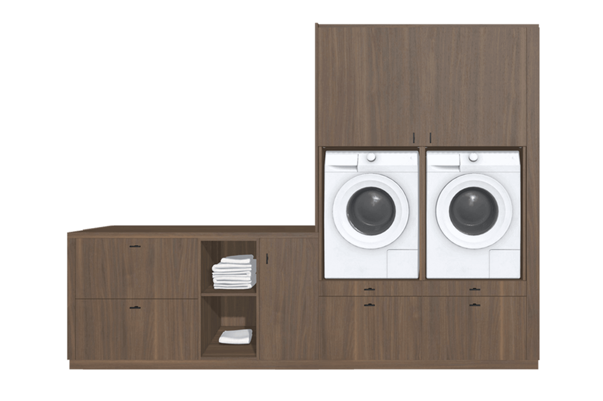 waskast combinatie kast op maat voor wasmachine en droogkast