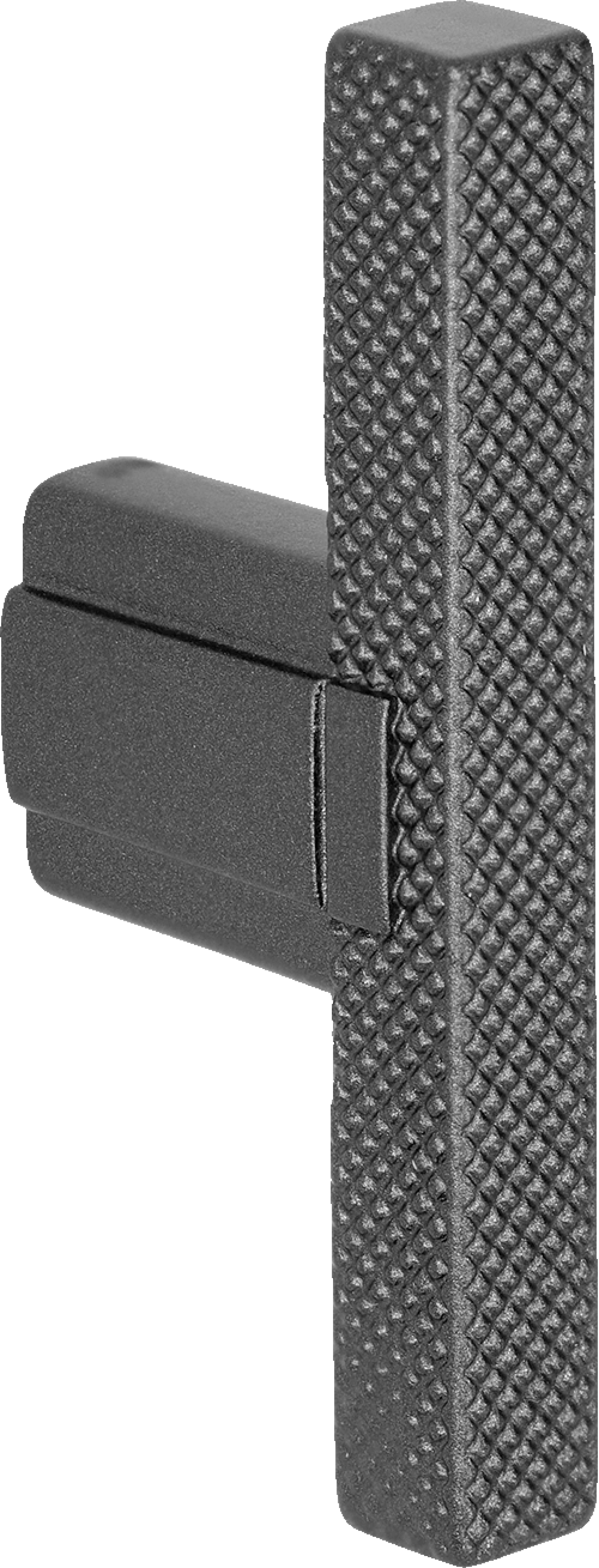 T-Diamond handgreep in antraciet, staande. Handgreep in donkergrijs, lengte van 6,5cm. Van uit de boetiek van Maatkasten Online