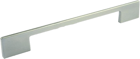 Twin handgreep in metallic, liggend. Lengte van 19,2cm. Van uit de boetiek van Maatkasten Online