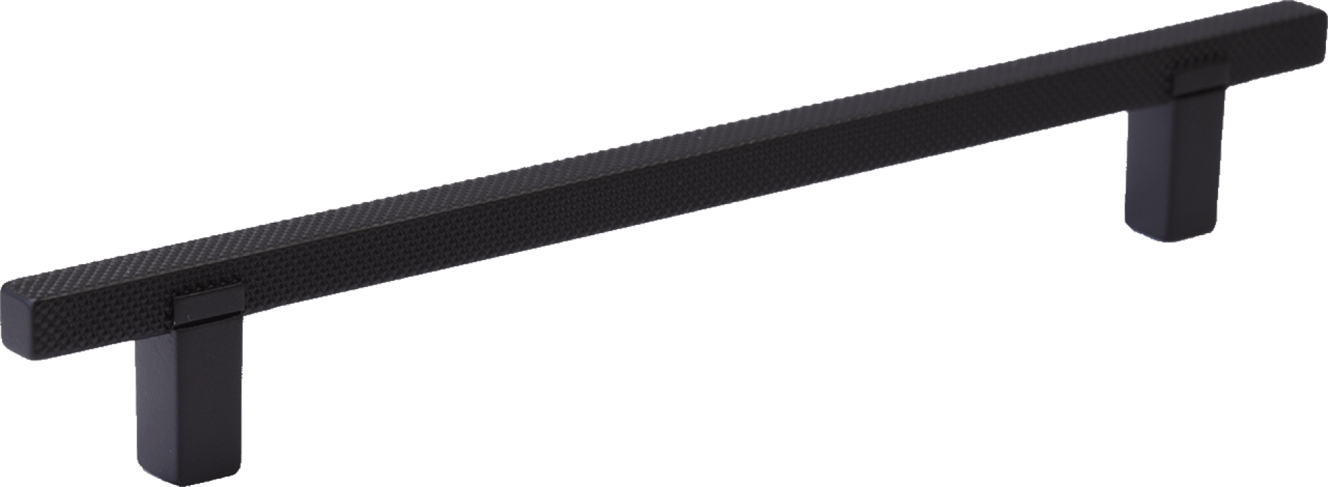 Diamond handgreep in zwart, liggend. Lengte van 21 cm, diamond cut structuur. Van uit de boetiek van Maatkasten Online