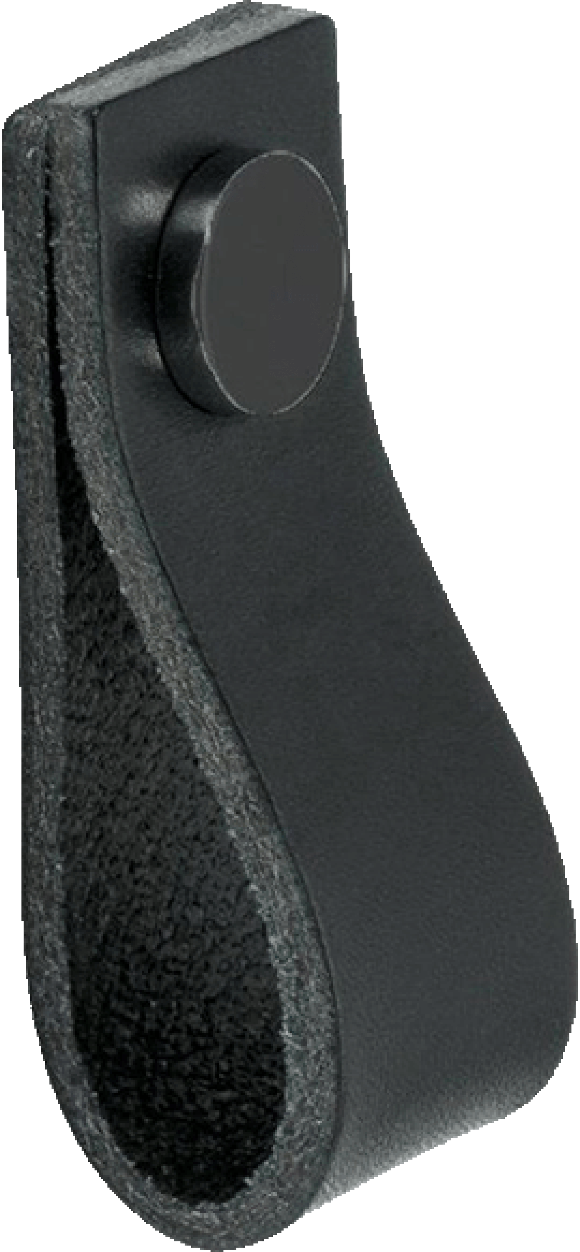Leather loop handle in black. Size: 6.5 cm. From the boutique of Maatkasten Online.