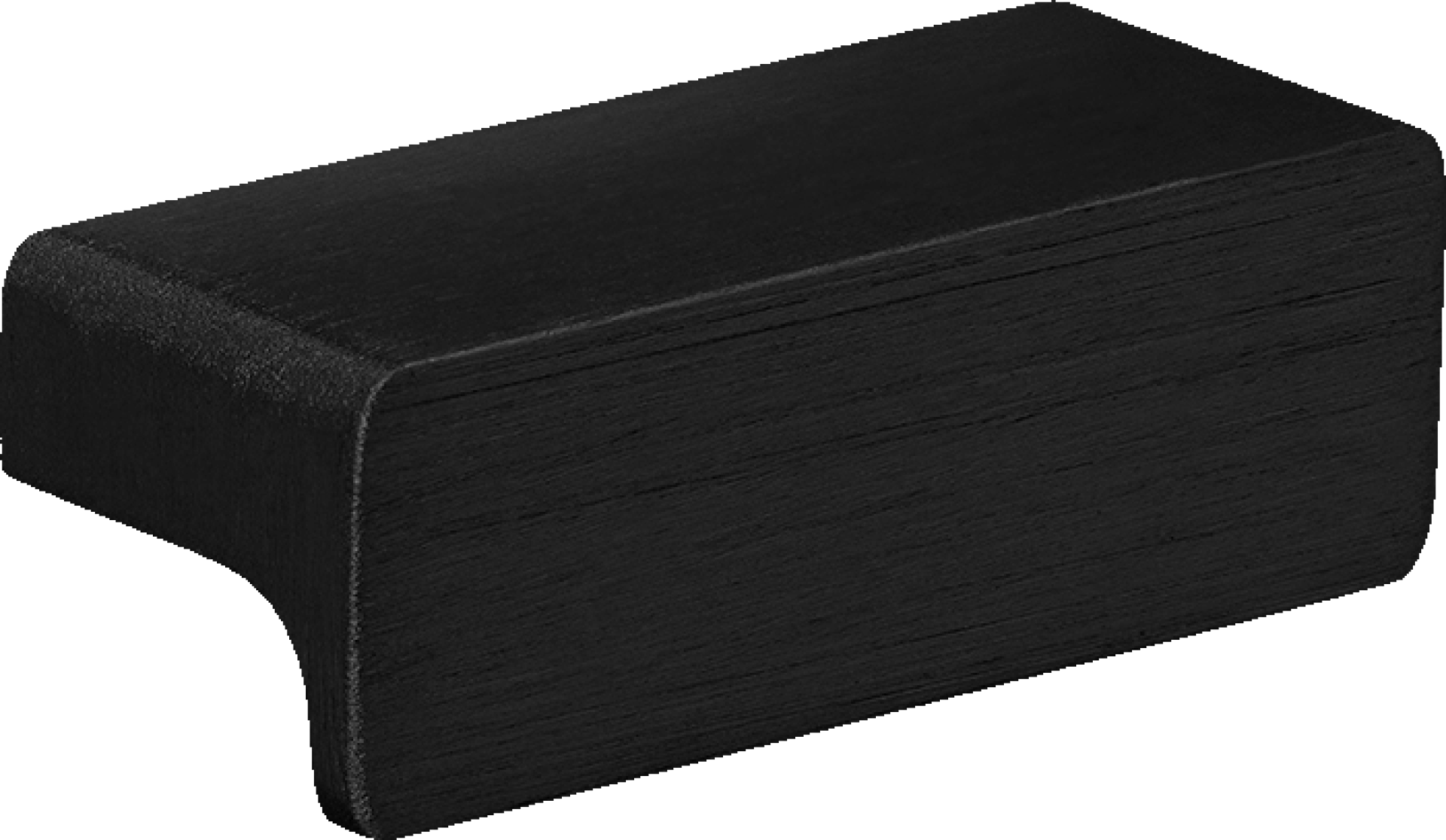 Mini bar handgreep in geborsteld zwart, liggend. Grootte van 5cm. Van uit de boetiek van Maatkasten Online