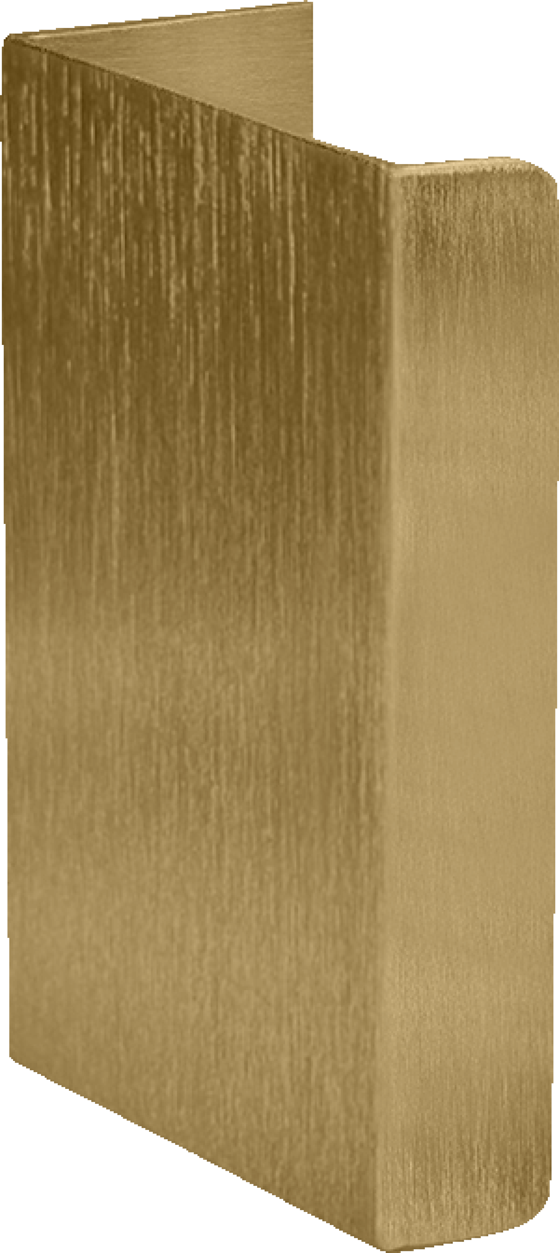 Mini Pure handgreep in messing, staande. Lengte van 5cm, in geborsteld goud. Van uit de boetiek van Maatkasten Online
