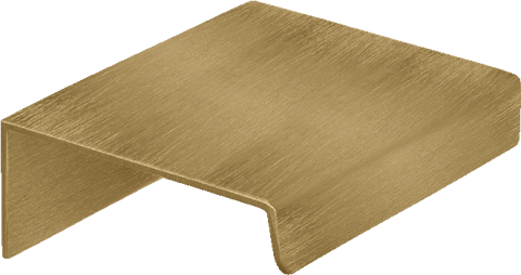Mini Pure handgreep in messing, liggend. Lengte 5 cm, geborsteld goud. Van uit de boetiek van Maatkasten Online