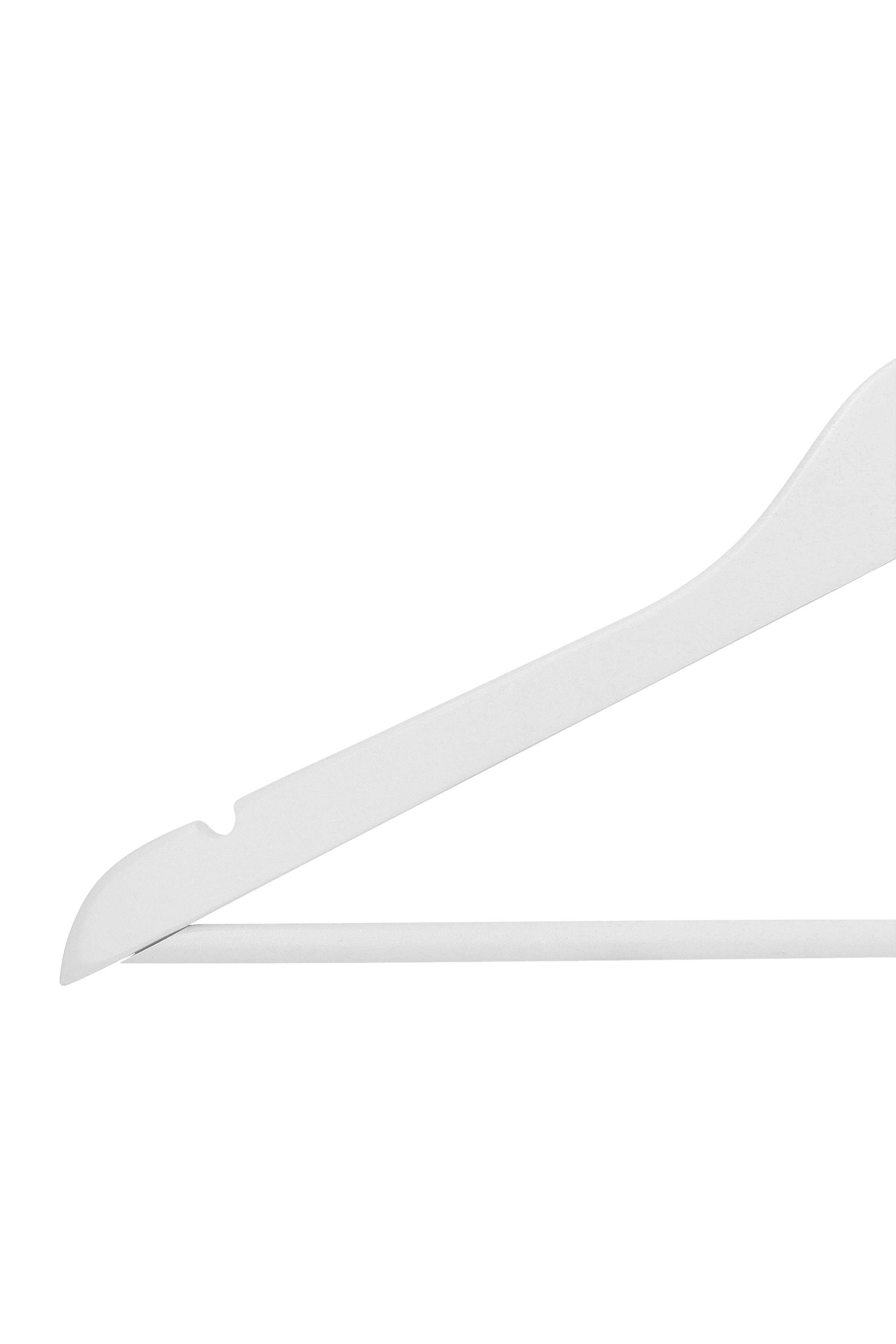 Detailfoto van de witte kledinghanger 80st verkrijgbaar in de boetiek van Maatkasten Online
