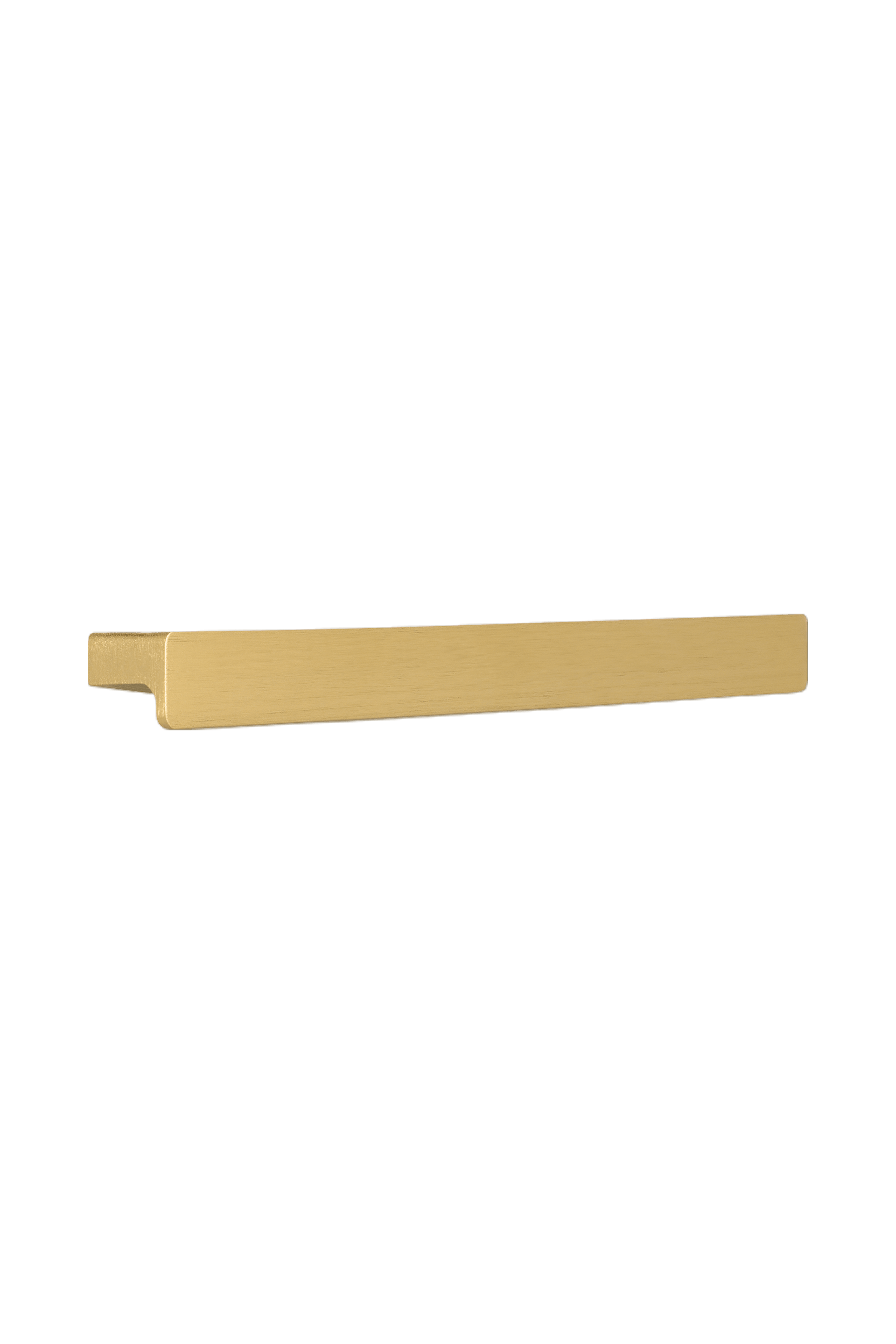 Brass bar handle, horizontal. Brushed gold, length 20cm. From the Maatkasten Online boutique.