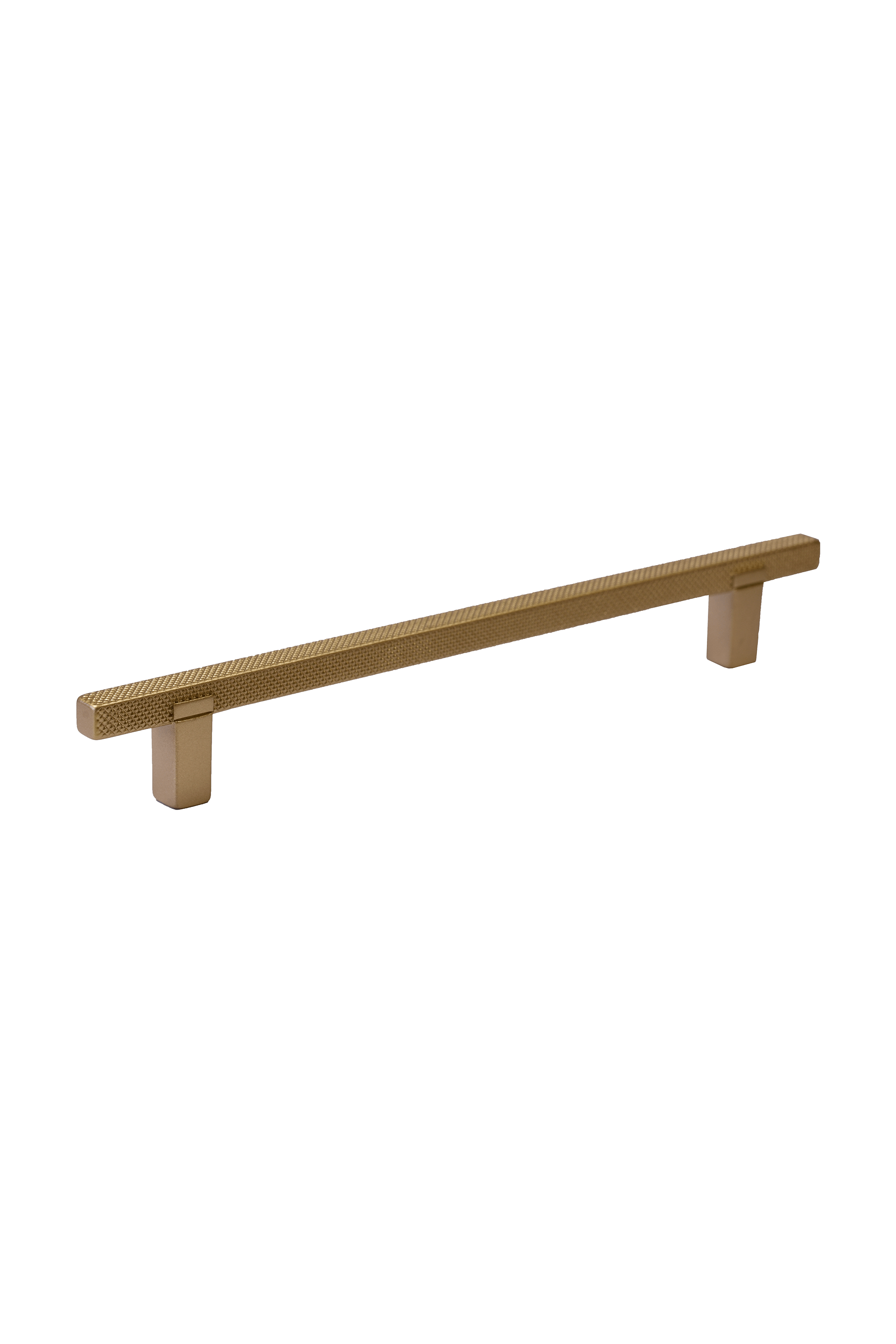 Diamond handgreep in messing, liggend. Lengte van 21cm, diamond cut structuur. Van uit de boetiek van Maatkasten Online.