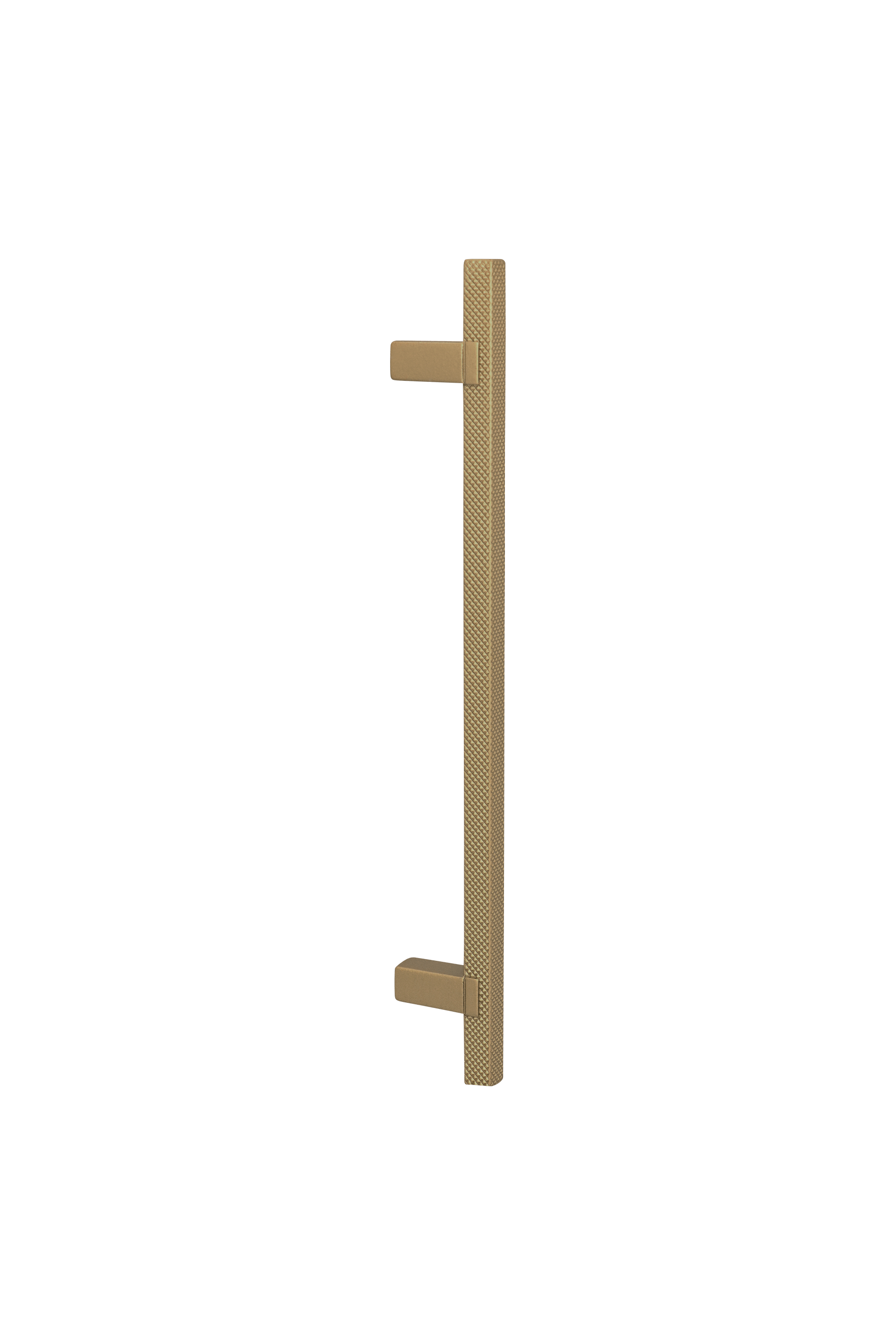 Diamond handgreep in messing, staande. Lengte van 21 cm, diamond cut structuur. Van uit de boetiek van Maatkasten Online