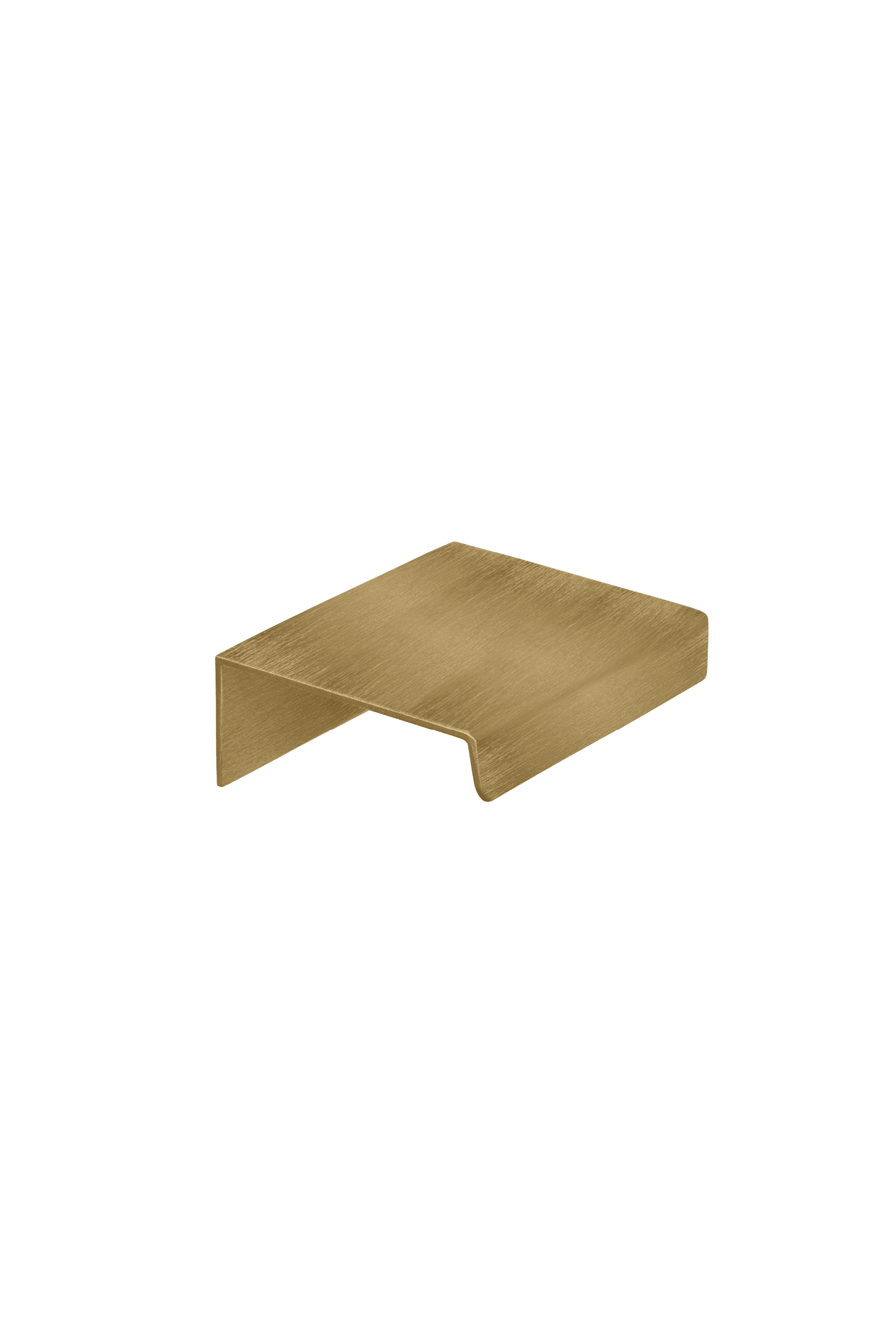 Mini Pure handgreep in messing, liggend. Lengte 5 cm, geborsteld goud. Van uit de boetiek van Maatkasten Online