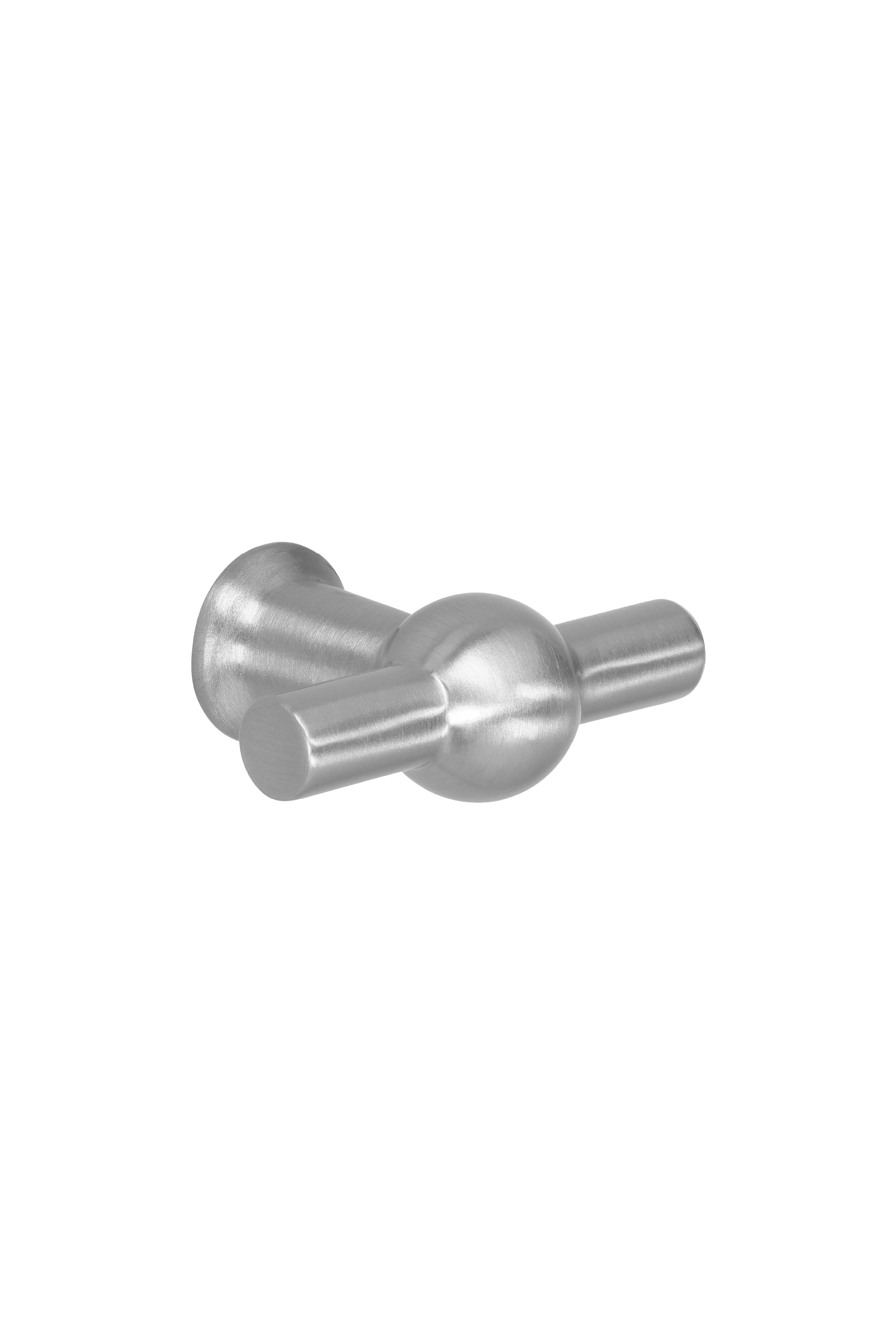 Poignée T-classic en métal, horizontale. Poignée argentée, longueur 3,46 cm. Disponible sur la boutique en ligne de Maatkasten Online.