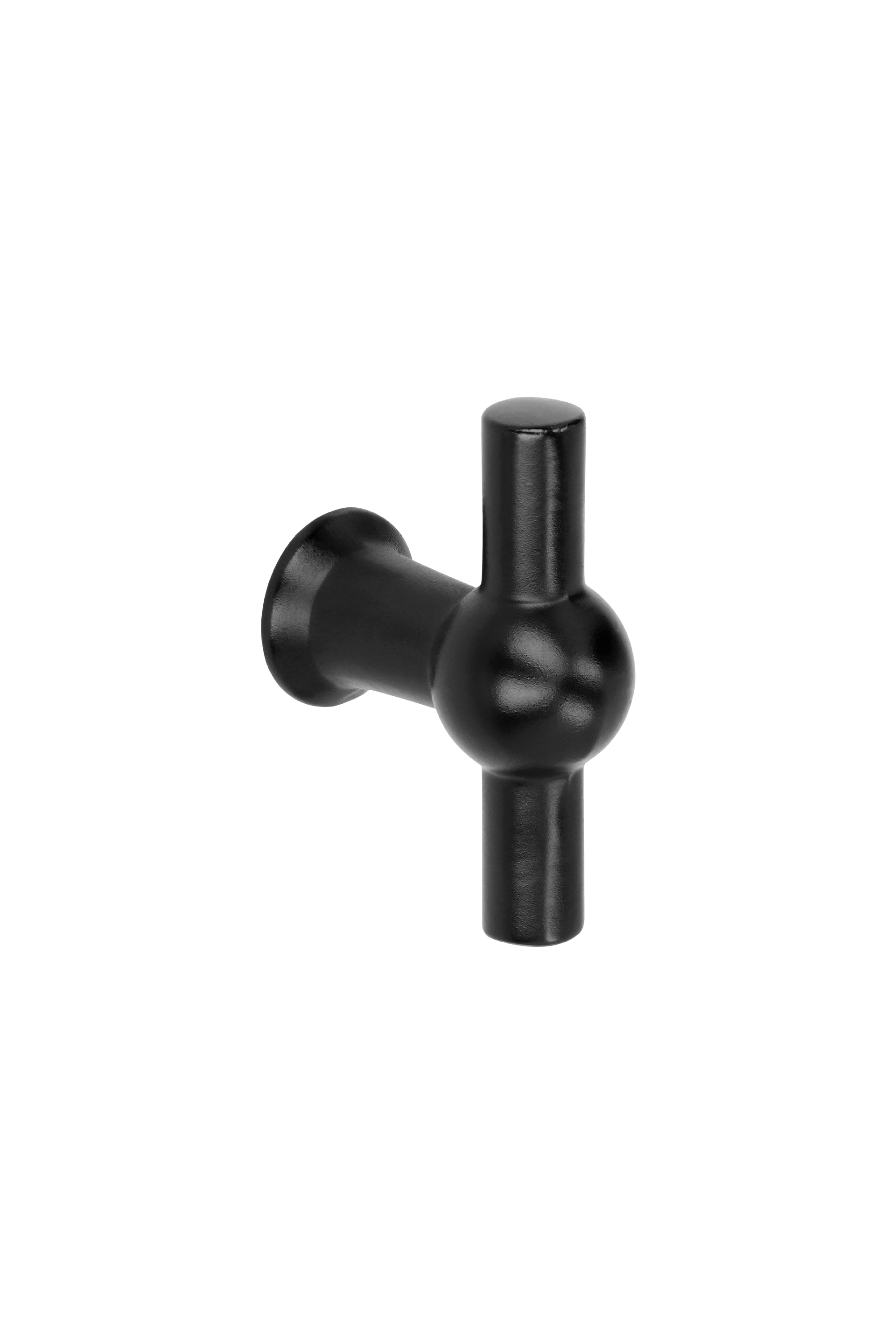 T-Classic handgreep in zwart, verticaal. Mat zwarte handgreep, lengte van 3,46cm. Van uit de boetiek van Maatkasten Online