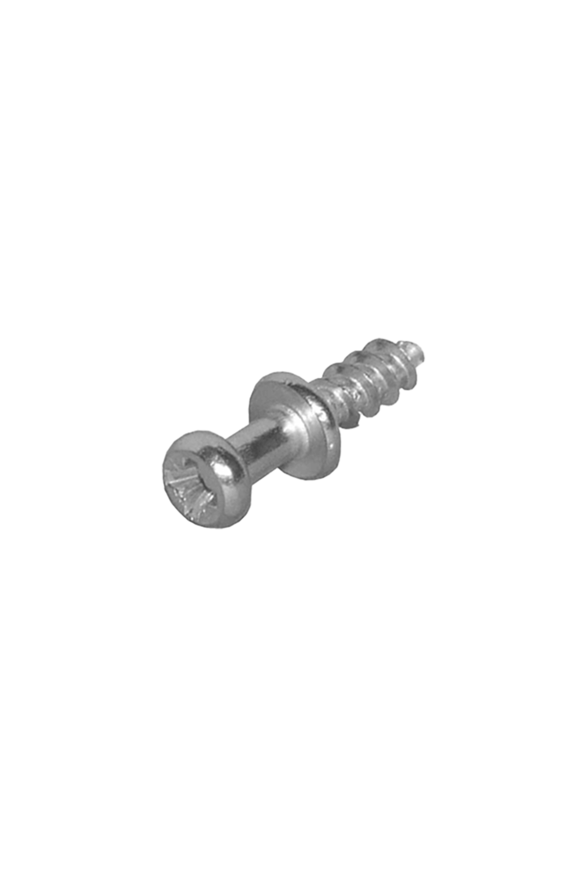 Photo détaillée d'une traverse de support mâle fixe en métal, élément essentiel pour la fixation sécurisée des étagères dans les meubles sur mesure. Cette traverse assure une liaison stable et durable entre la paroi du meuble et l'étagère, garantissant ainsi une finition et une fonctionnalité optimales. Facile à monter, elle est indispensable pour un résultat professionnel.