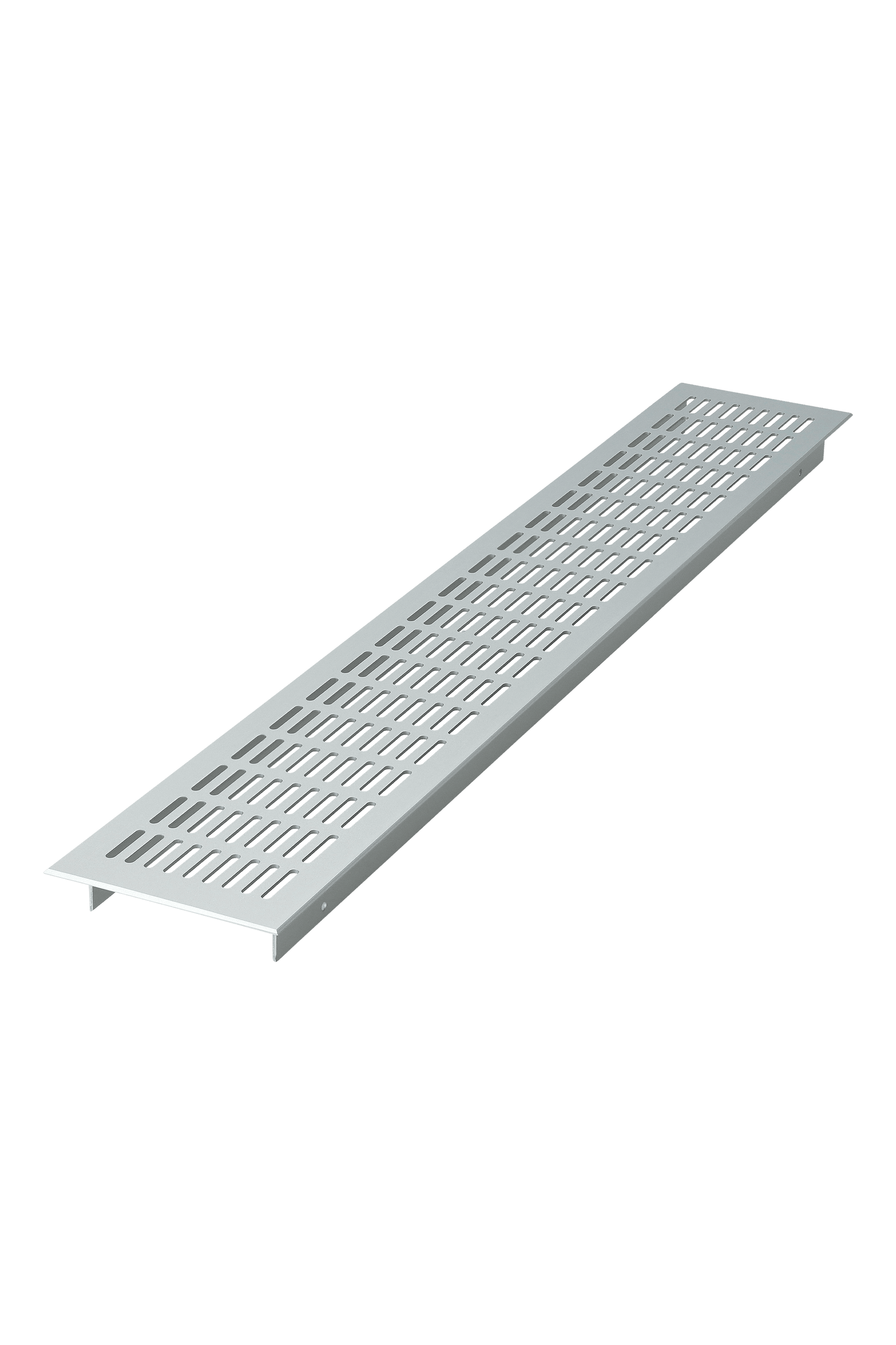 Cette grille au design moderne et robuste est dotée de fentes horizontales assurant une circulation d'air optimale. Son élégante finition en aluminium brossé lui permet de s'intégrer parfaitement aux intérieurs et au mobilier contemporains. Elle est idéale pour une utilisation dans les placards, les murs ou toute autre application nécessitant une ventilation esthétique.